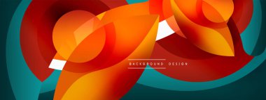 Renkli geometrik şekilli soyut arkaplan. Yuvarlak şekilli, daire ve çizgilerle çok güzel bir arka plan. Geometrik tasarım. Vektör illüstrasyonu