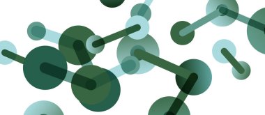 Soyut arkaplan. Yuvarlak noktalar çizgilerle birleşti. Duvar kağıdı, afiş, arkaplan veya iniş için moda tekno iş şablonu