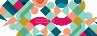 Minimum geometrik soyut arkaplan. Çember kare ve üçgen tasarım. Duvar kağıdı, afiş, arkaplan veya iniş için moda tekno iş şablonu