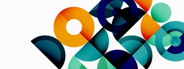 Renkli çember soyut arkaplan. Duvar kağıdı, afiş ve sunum için en küçük geometrik şablon