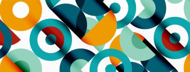 Renkli çember soyut arkaplan. Duvar kağıdı, afiş ve sunum için en küçük geometrik şablon