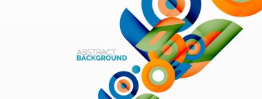 Duvar kağıdı, afiş, arkaplan için halkalar ve daireler geometrik soyut arkaplan