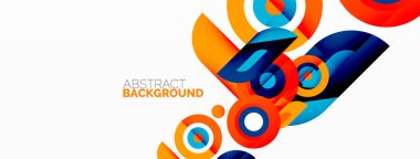 Duvar kağıdı, afiş, arkaplan için halkalar ve daireler geometrik soyut arkaplan