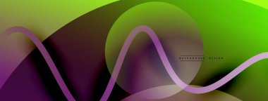 Gölge efektli dalga çizgisi olan soyut gradyan arkaplan. Geometrik bileşim. 3B gölge efektleri ve sıvı eğimleri