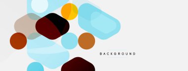 Soyut yuvarlak geometrik şekiller ve daireler. Duvar kağıdı, afiş, arkaplan veya iniş için moda tekno iş şablonu