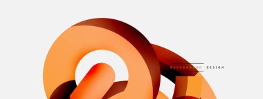 Yuvarlak şekiller daireler ve diğer geometrik şekiller. Duvar kağıdı afişi arkaplan kartı veya iniş sayfası için vektör illüstrasyonu