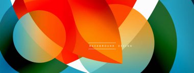 Yaratıcı geometrik duvar kağıdı. Asgari soyut arkaplan. Duvar kağıdı arkaplanı veya iniş sayfası için daire dalga ve yuvarlak şekiller kompozisyon vektör çizimi