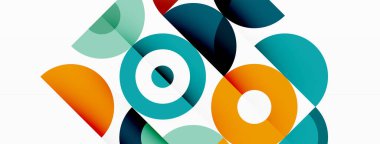 Renkli çember soyut arkaplan. Duvar kağıdı, afiş ve sunum için en küçük geometrik şablon