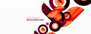 Soyut yuvarlak şekiller arka plan. Minimalist dekorasyon. Çemberleri ve halkaları olan geometrik arkaplan