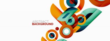 Duvar kağıdı, afiş, arkaplan için halkalar ve daireler geometrik soyut arkaplan