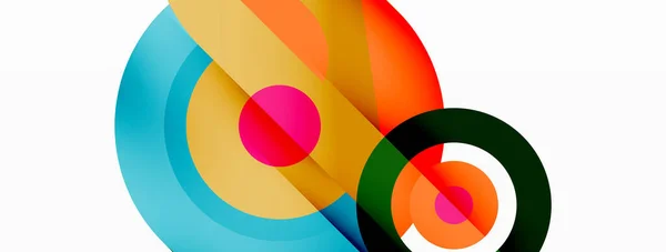 Abstrakte runde Formen Hintergrund. Minimalistische Dekoration Geometrischer Hintergrund mit Kreisen und Ringen — Stockvektor