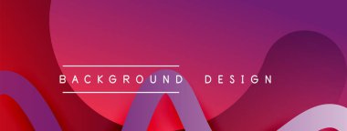 Gölge efektli dalga çizgisi olan soyut gradyan arkaplan. Geometrik bileşim. 3B gölge efektleri ve sıvı eğimleri