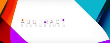 Asgari soyut arkaplan - beyaz üzerine gölge çizgileri ile örtüşen renk şekilleri. Duvar Kağıdı, Sancak, Arkaplan, İniş Sayfası için Vektör İllüstrasyonu