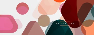 Beyaz üzerine renkli baloncuklar ve yuvarlak geometrik şekiller. Duvar kağıdı, pankart, arkaplan, iniş sayfası için vektör geometrik asgari özet arkaplan