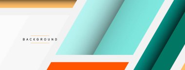 Vektör arkaplanı. Gölge efektli soyut örtüşen renk çizgileri tasarımı. Duvar kağıdı afişi için resim arkaplanı veya iniş sayfası