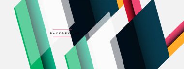 Vektör arkaplanı. Gölge efektli soyut örtüşen renk çizgileri tasarımı. Duvar kağıdı afişi için resim arkaplanı veya iniş sayfası