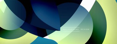 Renkli geometrik şekilli soyut arkaplan. Yuvarlak şekilli, daire ve çizgilerle çok güzel bir arka plan. Geometrik tasarım. Vektör illüstrasyonu