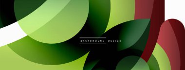 Renkli geometrik şekilli soyut arkaplan. Yuvarlak şekilli, daire ve çizgilerle çok güzel bir arka plan. Geometrik tasarım. Vektör illüstrasyonu