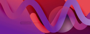 Gölge efektli dalga çizgisi olan soyut gradyan arkaplan. Geometrik bileşim. 3B gölge efektleri ve sıvı eğimleri