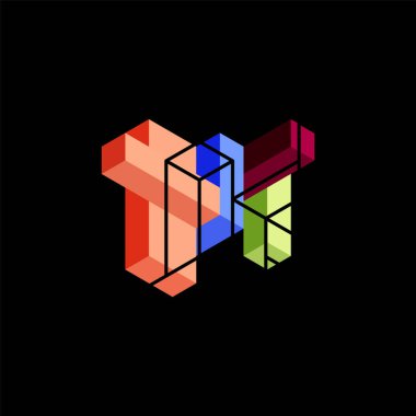 Soyut arkaplan. 3 boyutlu küp, küp elementler ve bloklar. Duvar kağıdı, afiş, arkaplan, iniş sayfası için tekno veya iş konsepti