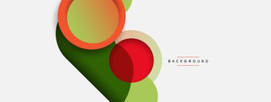 Vektör yuvarlak şekilli daireler minimum geometrik arkaplan. Duvar kağıdı afişi veya iniş sayfası için vektör illüstrasyonu