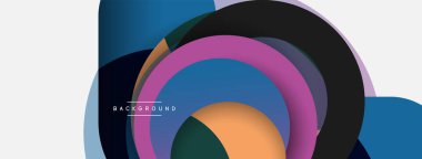 Vektör yuvarlak şekilli daireler minimum geometrik arkaplan. Duvar kağıdı afişi veya iniş sayfası için vektör illüstrasyonu