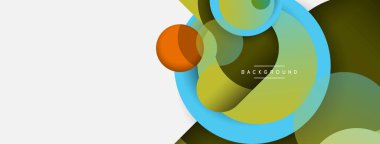 Vektör yuvarlak şekilli daireler minimum geometrik arkaplan. Duvar kağıdı afişi veya iniş sayfası için vektör illüstrasyonu