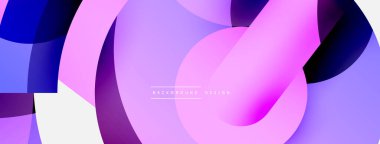 Yuvarlak şekiller daireler ve diğer geometrik şekiller. Duvar kağıdı afişi arkaplan kartı veya iniş sayfası için vektör illüstrasyonu