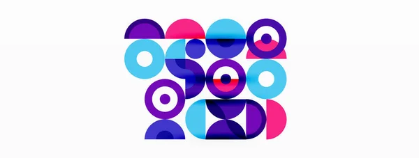 Colorato cerchio sfondo astratto. Modello geometrico minimo per carta da parati, banner, presentazione — Vettoriale Stock