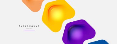 Beyaz arka planda renkli ok şekilleri. Minimum geometrik soyut arkaplan. Duvar kağıdı afişi veya iniş sayfası için vektör illüstrasyonu