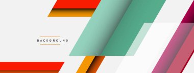 Vektör arkaplanı. Gölge efektli soyut örtüşen renk çizgileri tasarımı. Duvar kağıdı afişi için resim arkaplanı veya iniş sayfası