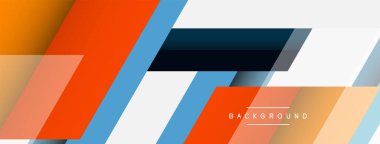 Vektör arkaplanı. Gölge efektli soyut örtüşen renk çizgileri tasarımı. Duvar kağıdı afişi için resim arkaplanı veya iniş sayfası