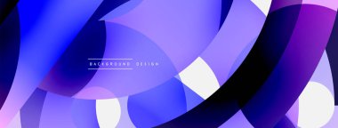 Yuvarlak şekiller daireler ve diğer geometrik şekiller. Duvar kağıdı afişi arkaplan kartı veya iniş sayfası için vektör illüstrasyonu