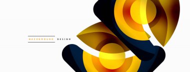 Yaratıcı geometrik duvar kağıdı. Asgari soyut arkaplan. Duvar kağıdı arkaplanı veya iniş sayfası için daire dalga ve yuvarlak şekiller kompozisyon vektör çizimi