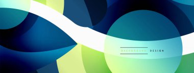 Yaratıcı geometrik duvar kağıdı. Asgari soyut arkaplan. Duvar kağıdı arkaplanı veya iniş sayfası için daire dalga ve yuvarlak şekiller kompozisyon vektör çizimi