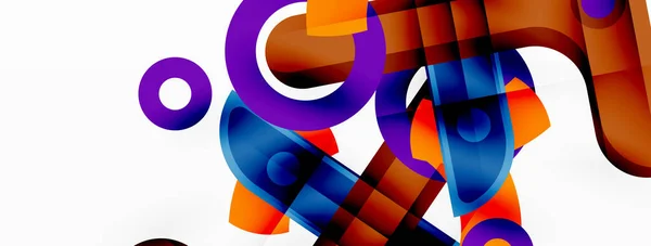 Minimalistische geometrische abstrakte Hintergrund. Linien, Kreise mit Schatteneffekten Komposition Tapeten-Design — Stockvektor