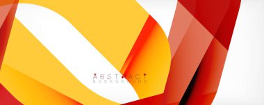 Geometrik soyut arkaplan - beyaz üzerine çok renkli soyut şekiller. Duvar Kağıdı, Sancak, Arkaplan, İniş Sayfası için Vektör İllüstrasyonu