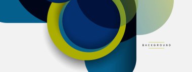 Yaratıcı geometrik duvar kağıdı. Asgari soyut arkaplan. Duvar kağıdı arkaplanı veya iniş sayfası için daire bileşimi vektör çizimi