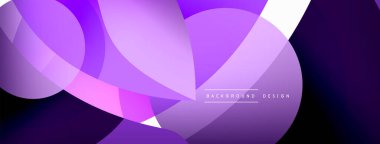 Renkli geometrik şekilli soyut arkaplan. Yuvarlak şekilli, daire ve çizgilerle çok güzel bir arka plan. Geometrik tasarım. Vektör illüstrasyonu