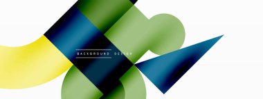 Çember ve kare geometrik arkaplan. Duvar kağıdı, pankart, arkaplan ya da iniş için üçgen ve kareli yuvarlak şekiller