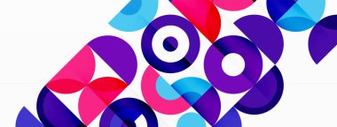 Renkli çember soyut arkaplan. Duvar kağıdı, afiş ve sunum için en küçük geometrik şablon