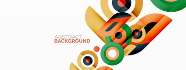 Duvar kağıdı, afiş, arkaplan için halkalar ve daireler geometrik soyut arkaplan