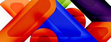 Kare ve daire en az soyut arkaplan. Duvar kağıdı afişi için vektör illüstrasyonu