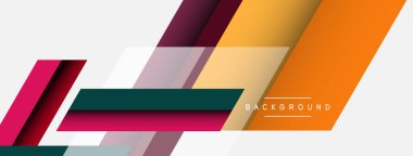 Vektör arkaplanı. Gölge efektli soyut örtüşen renk çizgileri tasarımı. Duvar kağıdı afişi için resim arkaplanı veya iniş sayfası