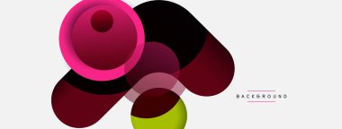 Vektör yuvarlak şekilli daireler minimum geometrik arkaplan. Duvar kağıdı afişi veya iniş sayfası için vektör illüstrasyonu