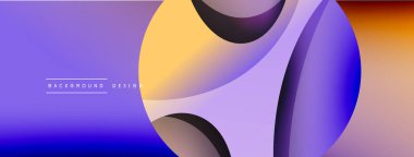 Yaratıcı geometrik duvar kağıdı. Asgari soyut arkaplan. Duvar kağıdı arkaplanı veya iniş sayfası için daire ve dalga kompozisyon vektör çizimi