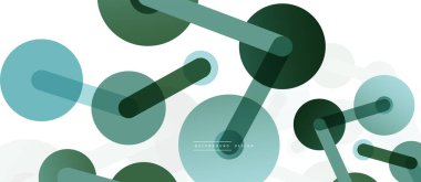 Çizgi noktaları geometrik soyut arkaplan bağlantıları. Çizgilerle birbirine bağlı çemberler. Duvar kağıdı, afiş, arkaplan veya iniş için moda tekno iş şablonu