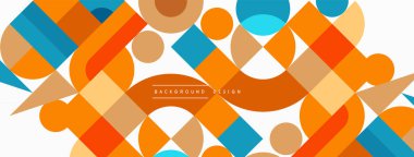 Minimum geometrik soyut arkaplan. Çember kare ve üçgen tasarım. Duvar kağıdı, afiş, arkaplan veya iniş için moda tekno iş şablonu