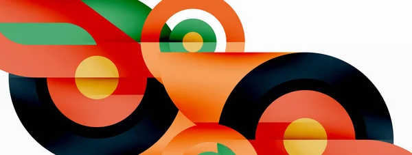 Anneaux et cercles fond abstrait géométrique pour papier peint, bannière, toile de fond — Image vectorielle