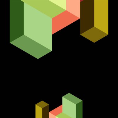 Soyut arkaplan. 3 boyutlu küp, küp elementler ve bloklar. Duvar kağıdı, afiş, arkaplan, iniş sayfası için tekno veya iş konsepti